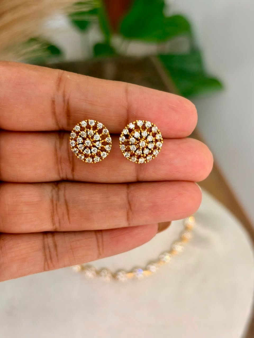 AD Stoned Flower Necklace — view 2
