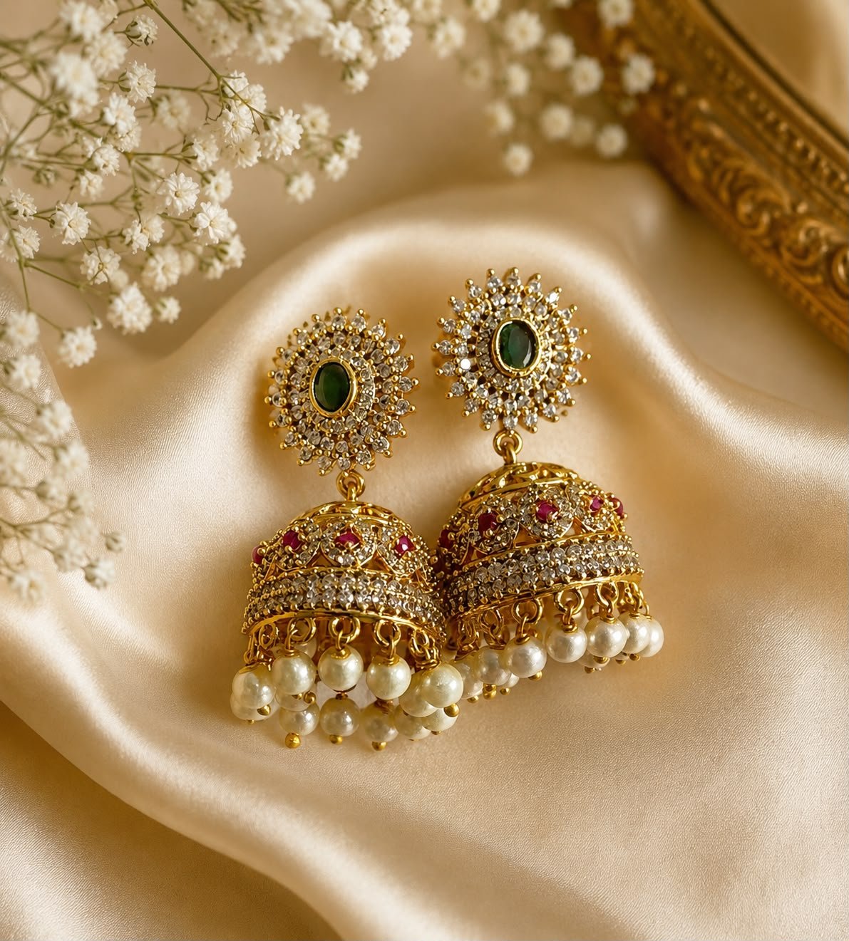 AD Stoned Multicolor Jhumka — view 1