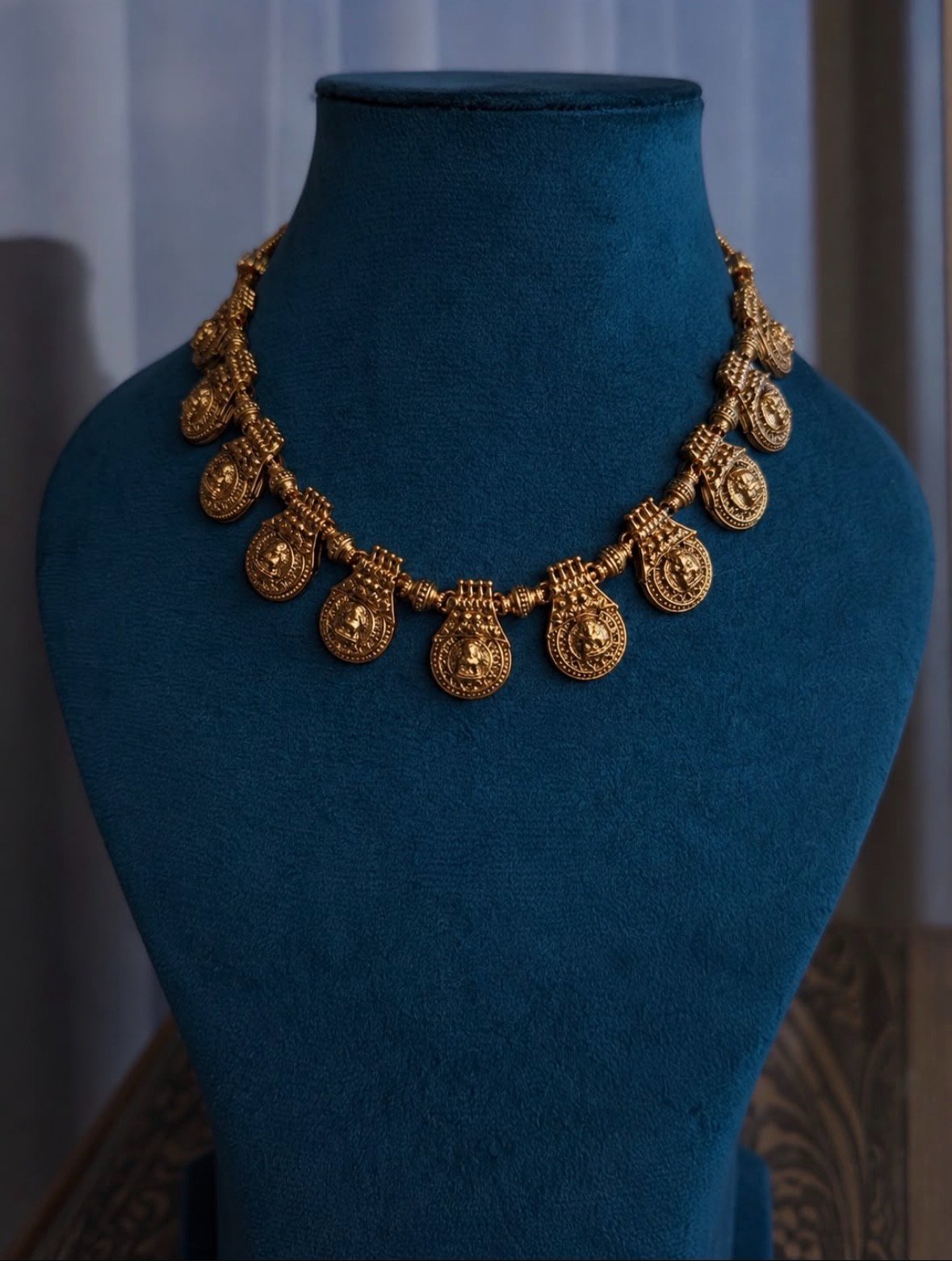 Antique gold temple necklace
