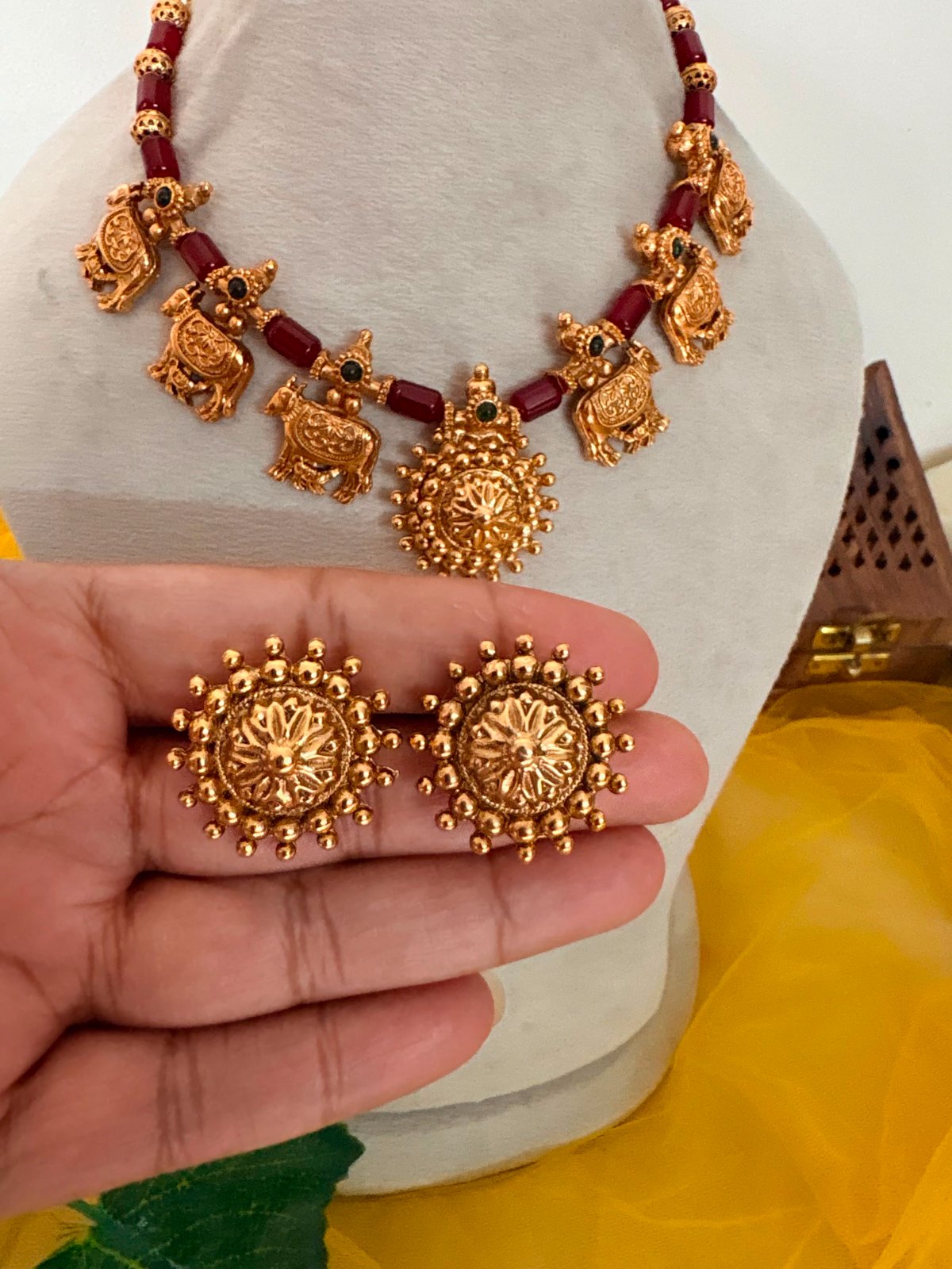 Ruby Beaded Heritage Necklace