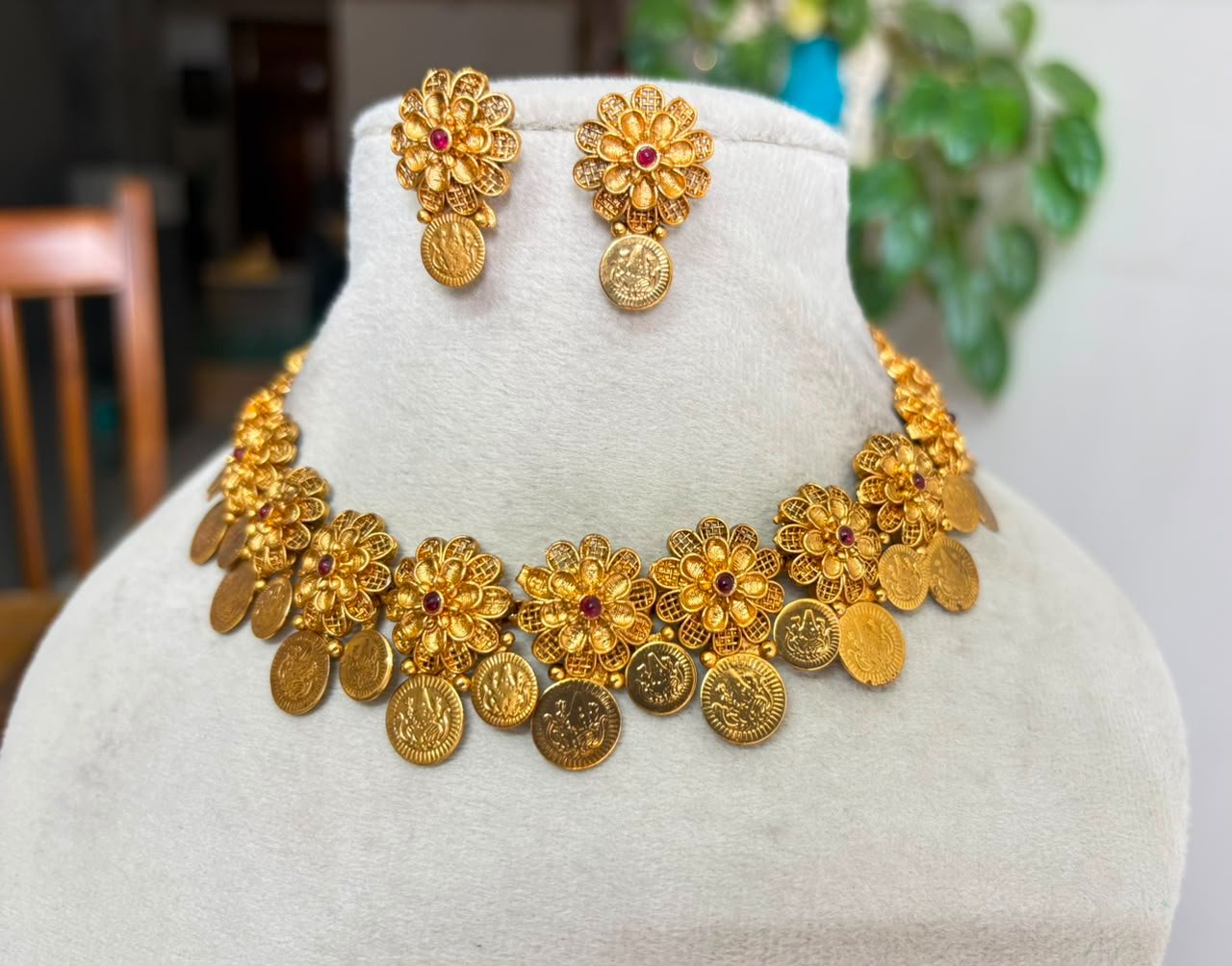 Flower And Coin Necklace — view 2