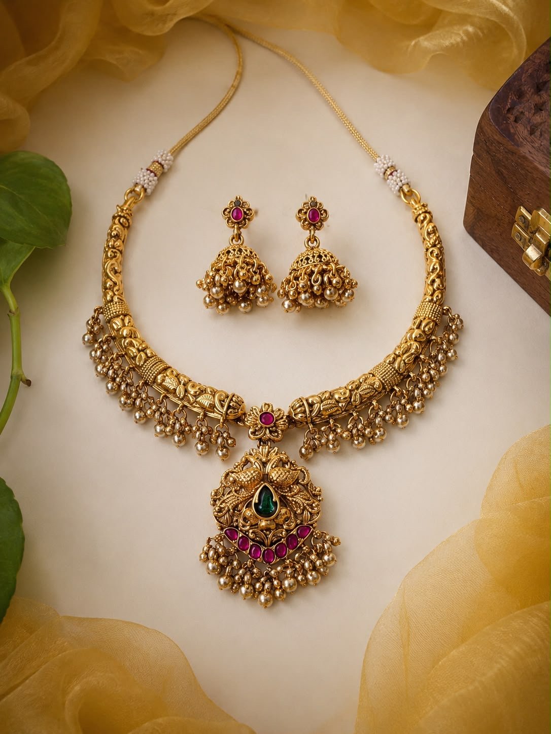 Peacock Antique Finish Necklace