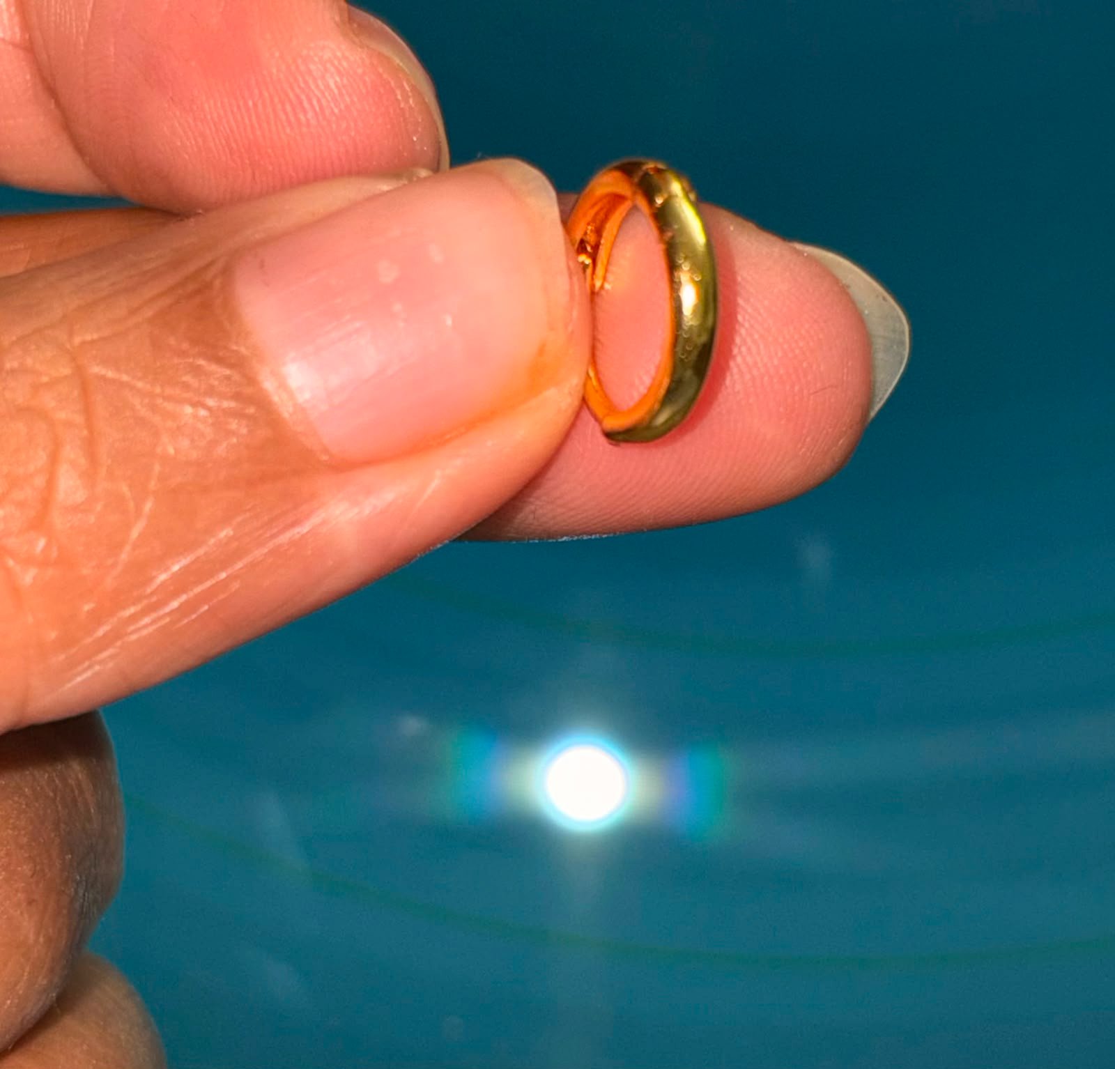Plain Golden Nose Ring(8mm) — view 2