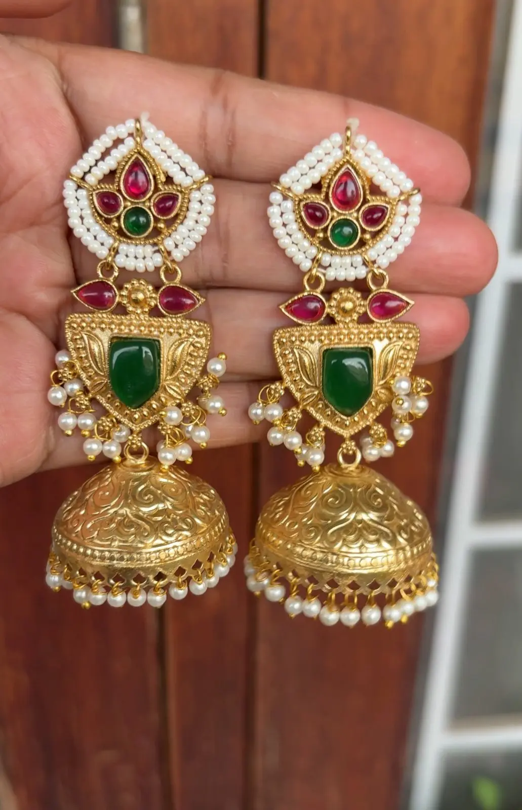 Rangoli Premium Golden Jhumka