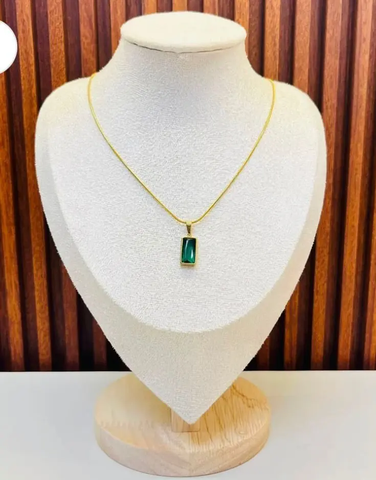 Green Rectangular Pendant — view 1