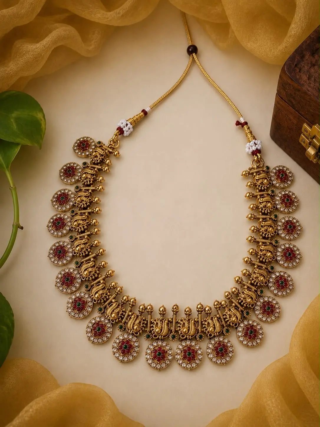 Mayura Stoned Coin Necklace — view 2