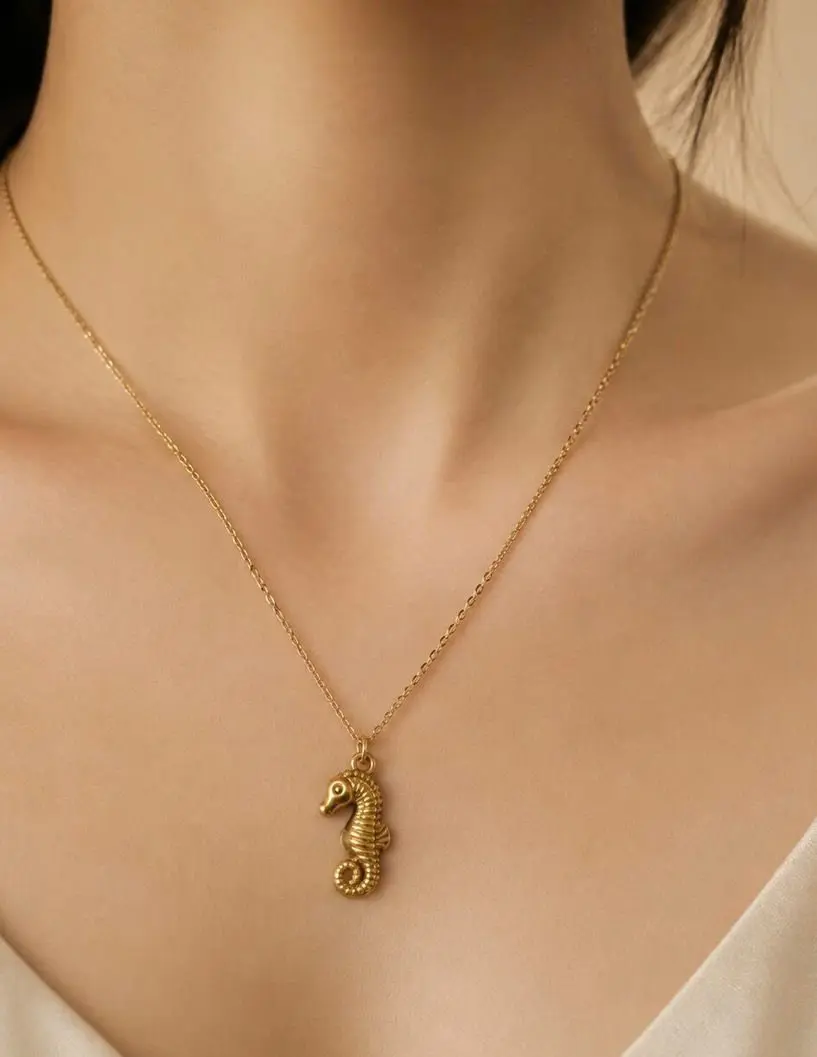 Seahorse Pendant Necklace — view 1