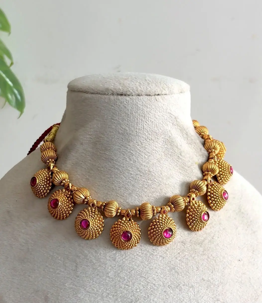 Textured Non Idol Coin Necklace — view 2