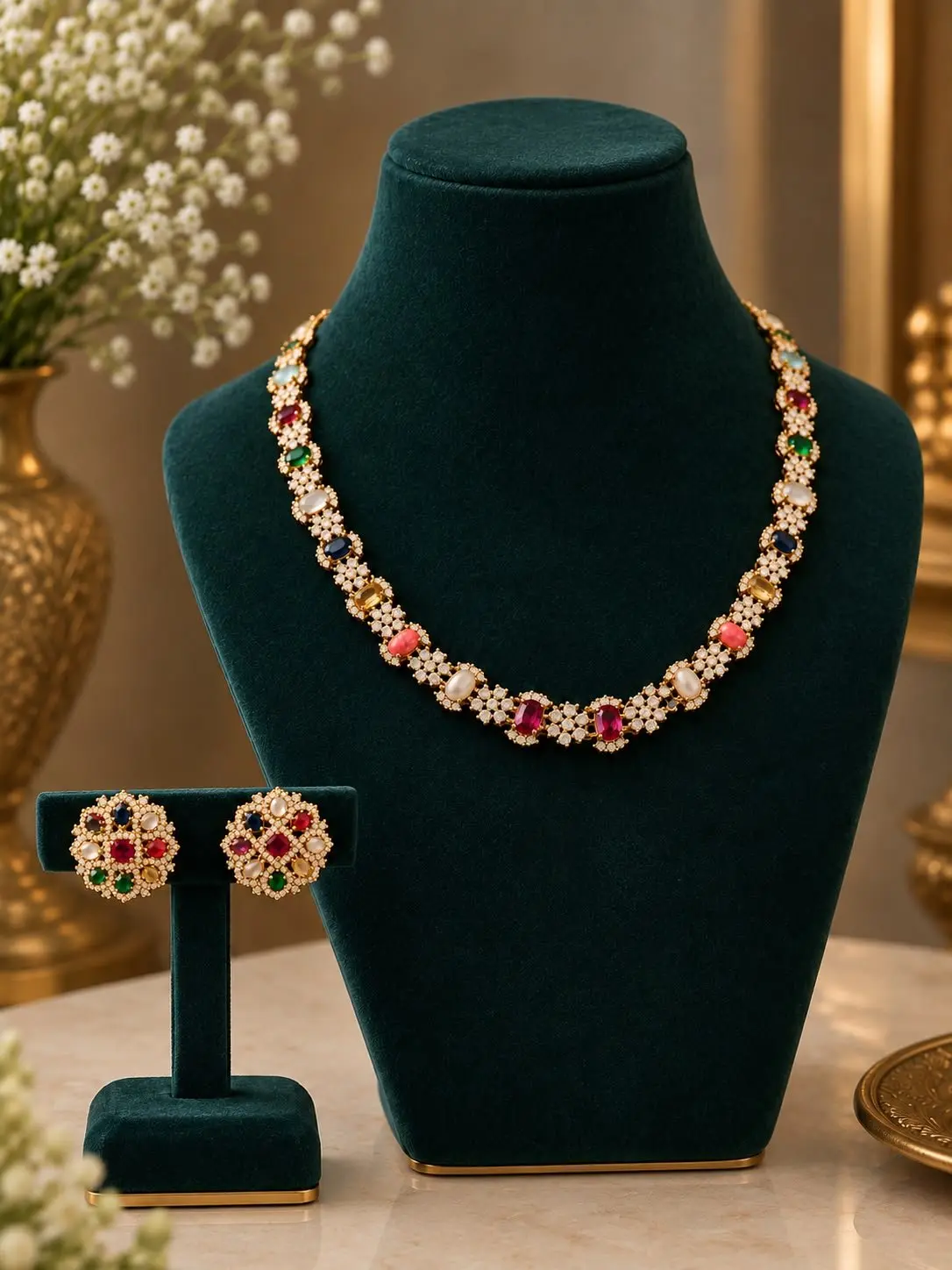 Premium Multicolor AD Necklace — view 1
