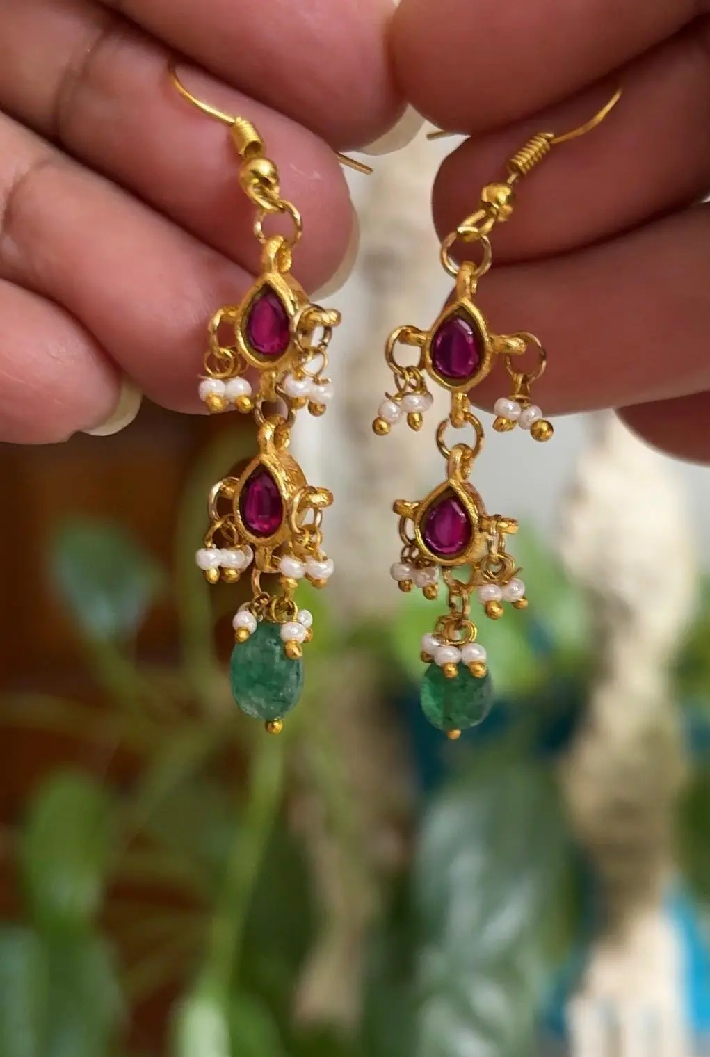 Jadau Kundan Necklace Set — view 3
