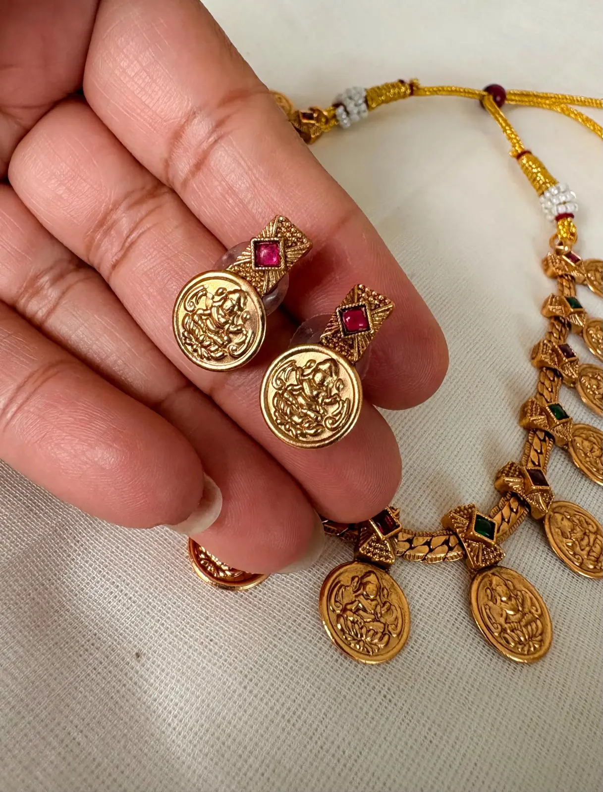 Traditional Coin Drop Necklace — view 3