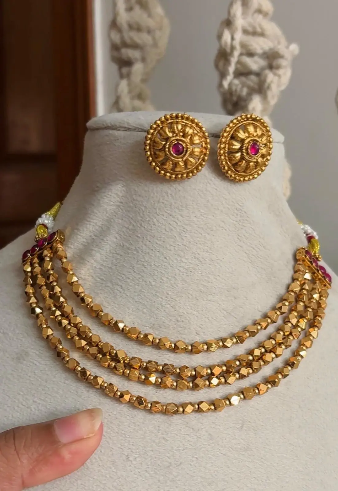Premium Layered Necklace With Heavy Stud — view 1