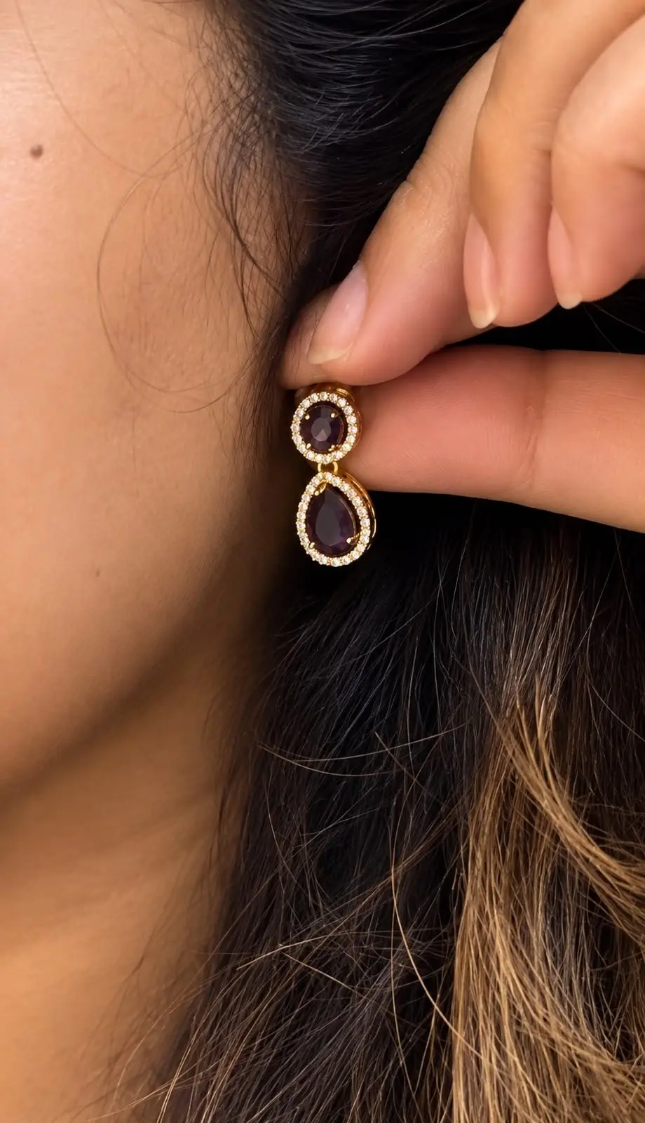 Kavya Purple AD Stone Necklace — view 2