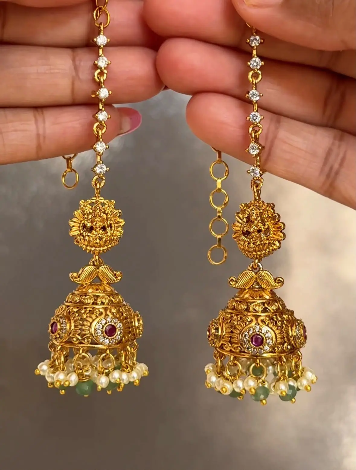 Premium Bridal Jhumka With Mattal — view 1