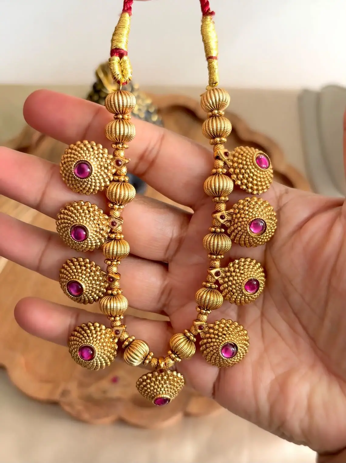 Textured Non Idol Coin Necklace