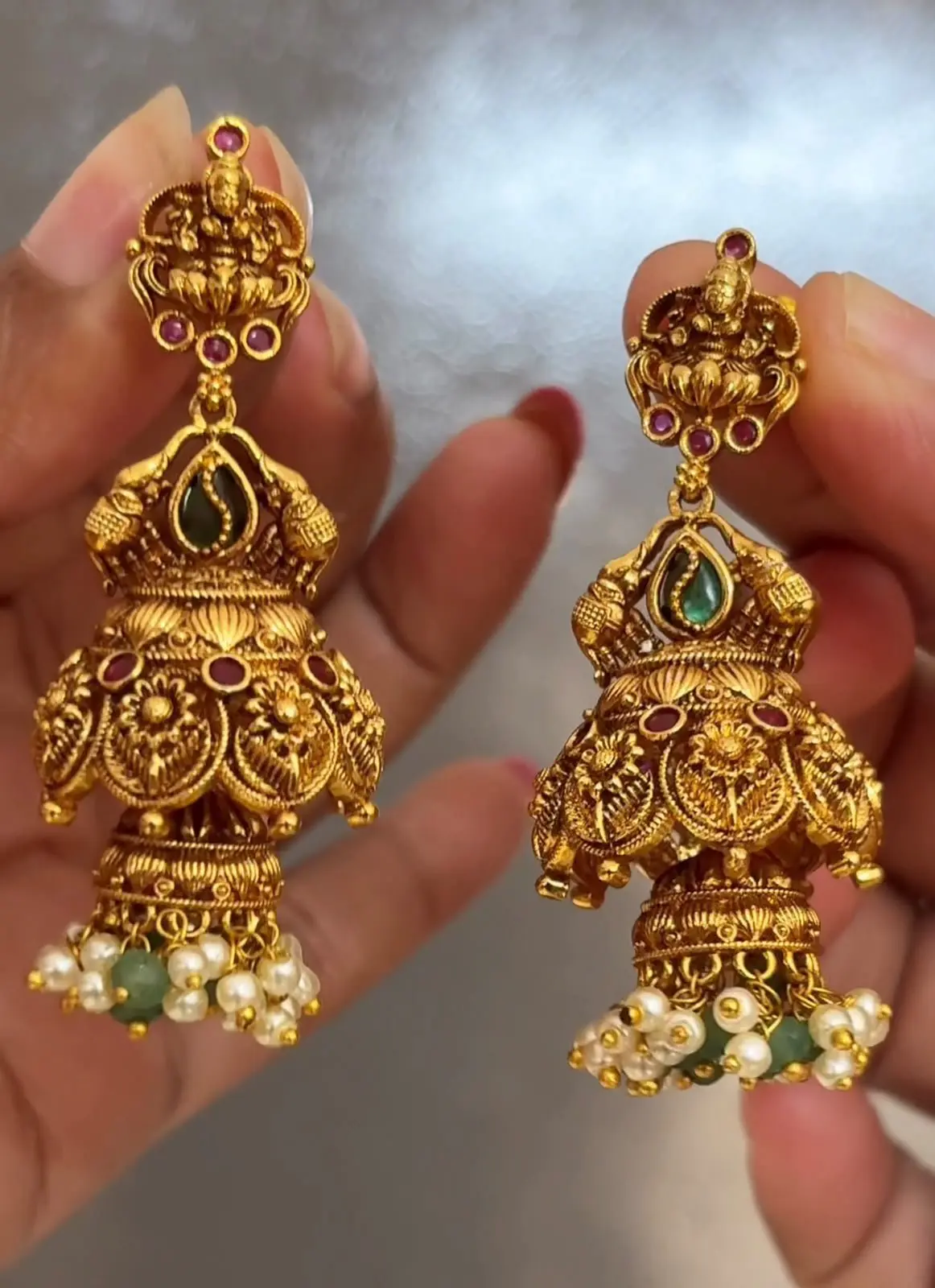 Premium Bridal Double Layer Jhumka — view 2