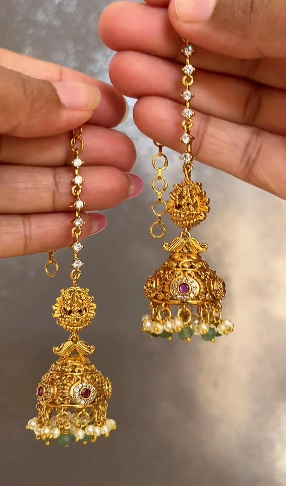 Premium Bridal Jhumka With Mattal — view 2