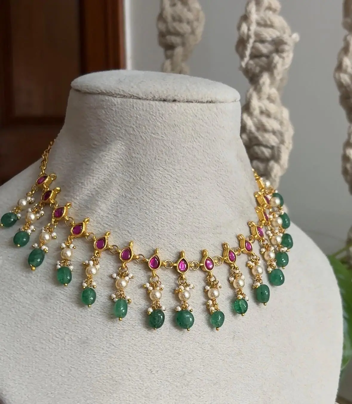 Jadau Kundan Necklace Set — view 2