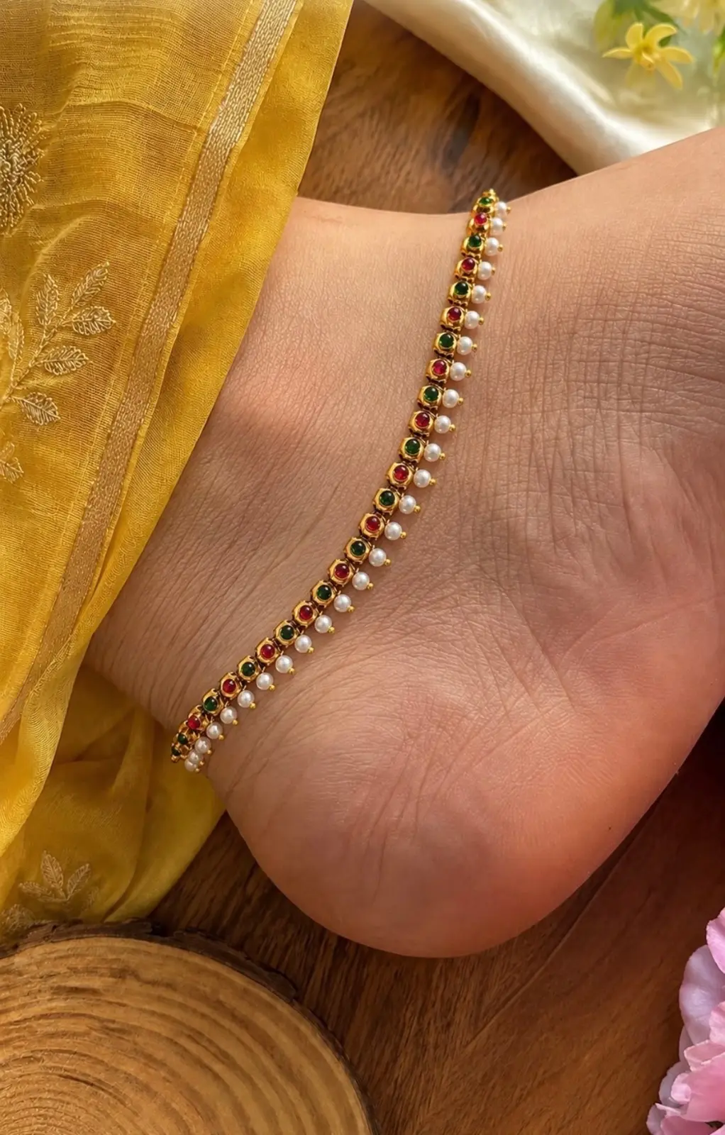 pearl anklet — view 1