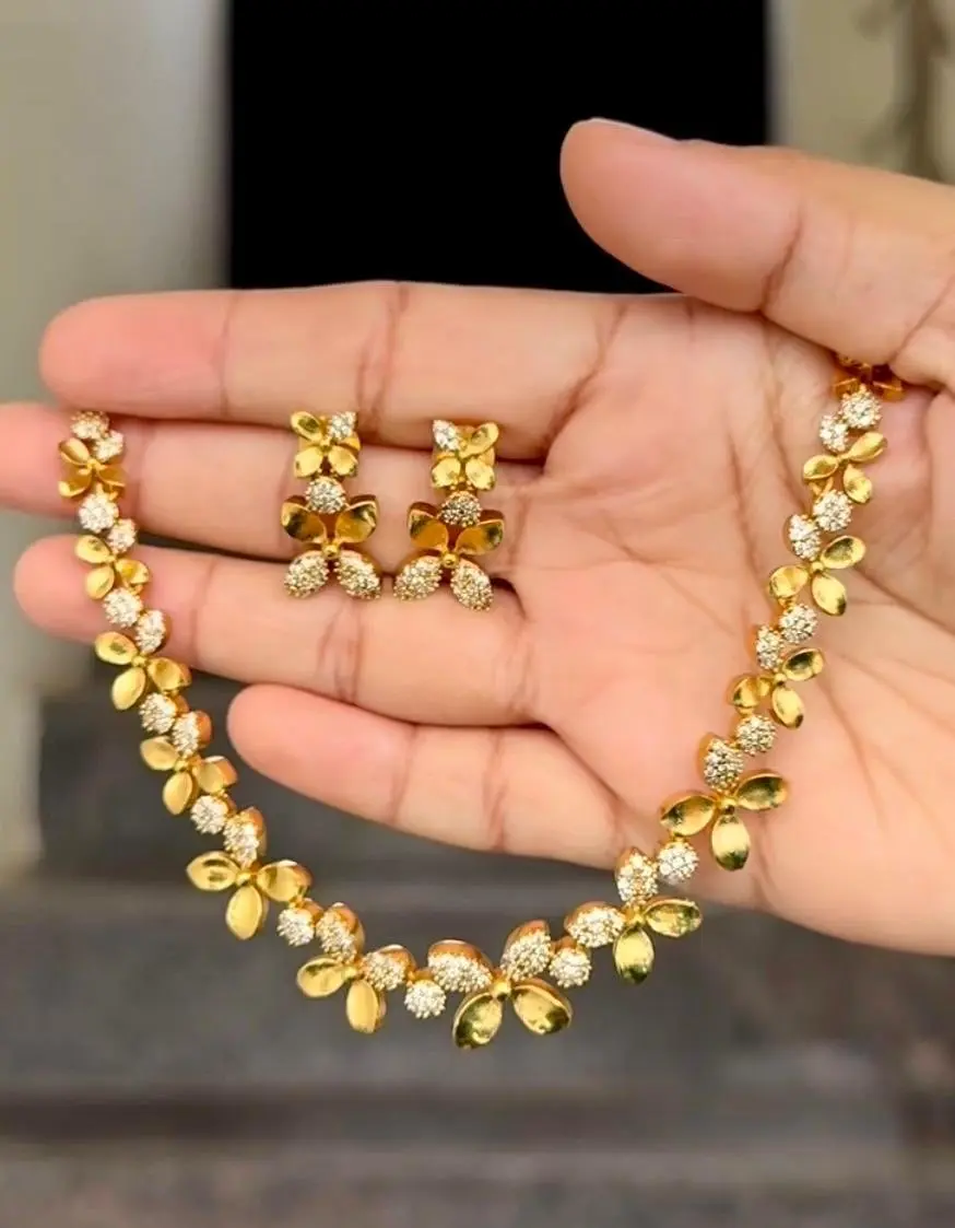 Floral Ad Necklace with Stud — view 2