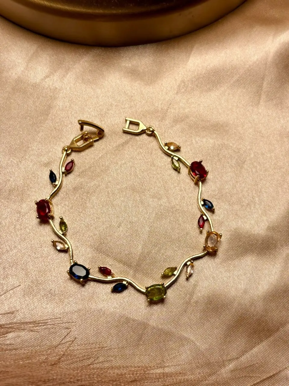 Multi Color Tulip Gold-Tone Bracelet — view 2