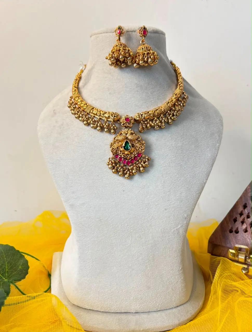Peacock Antique Finish Necklace — view 3