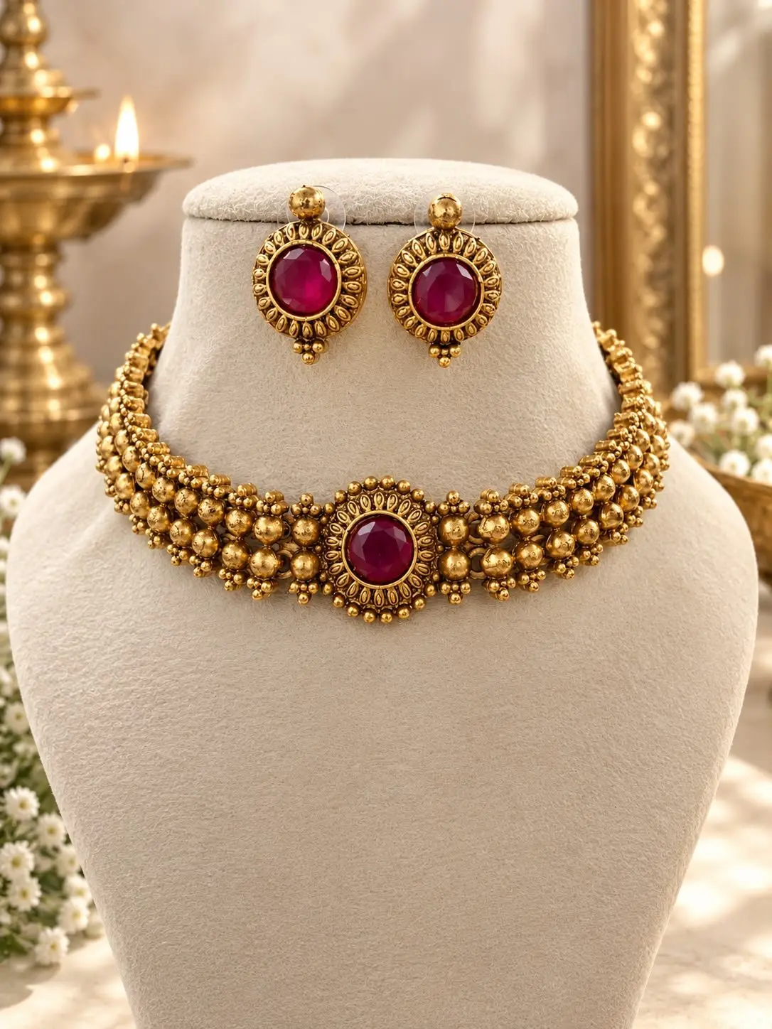 Antique Ruby Choker