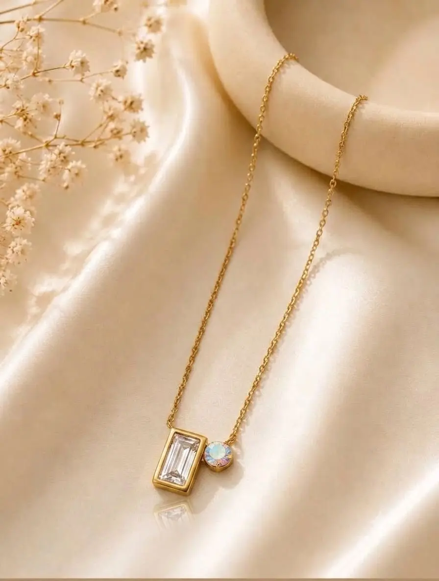 Gold Dual Pendant Necklace — view 1