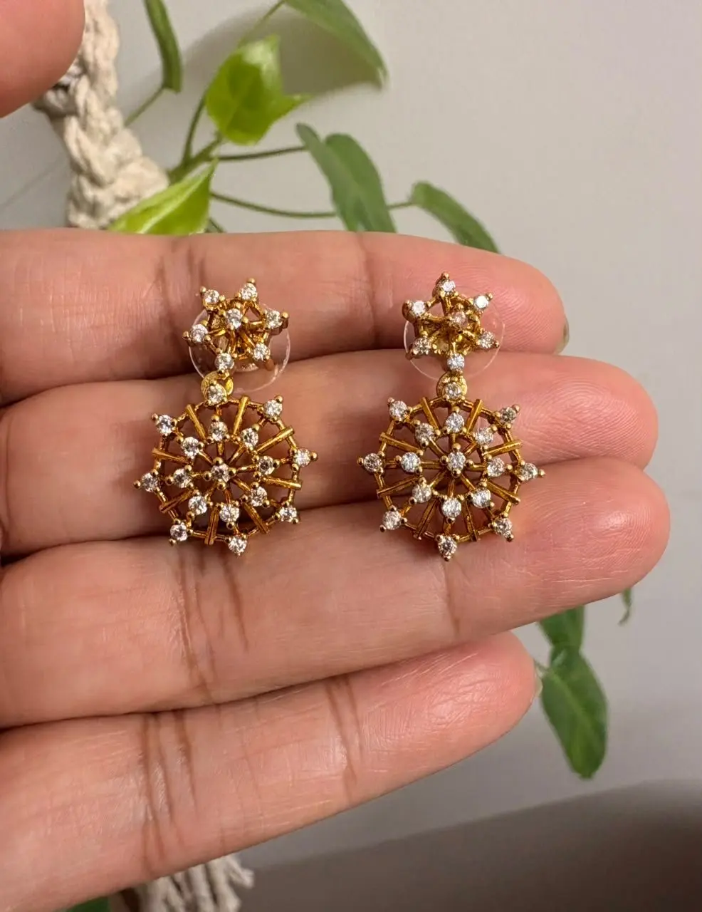 AD Stoned Pendant Necklace With Earrings — view 2