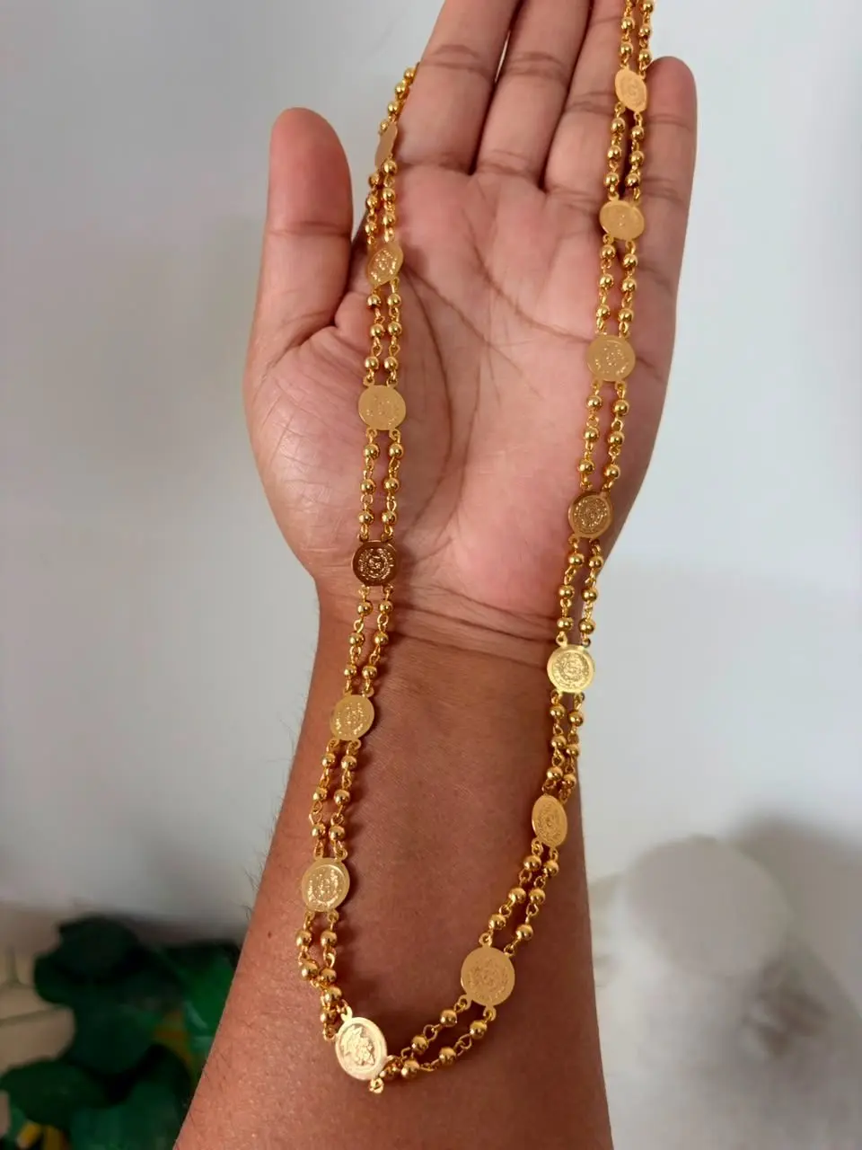 Micropolished Lakshmi coin layer Long Haram — view 2