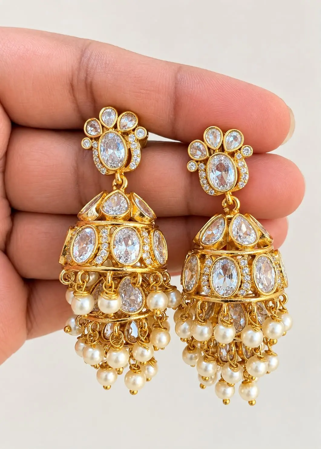 Premium three layer jhumka — view 1