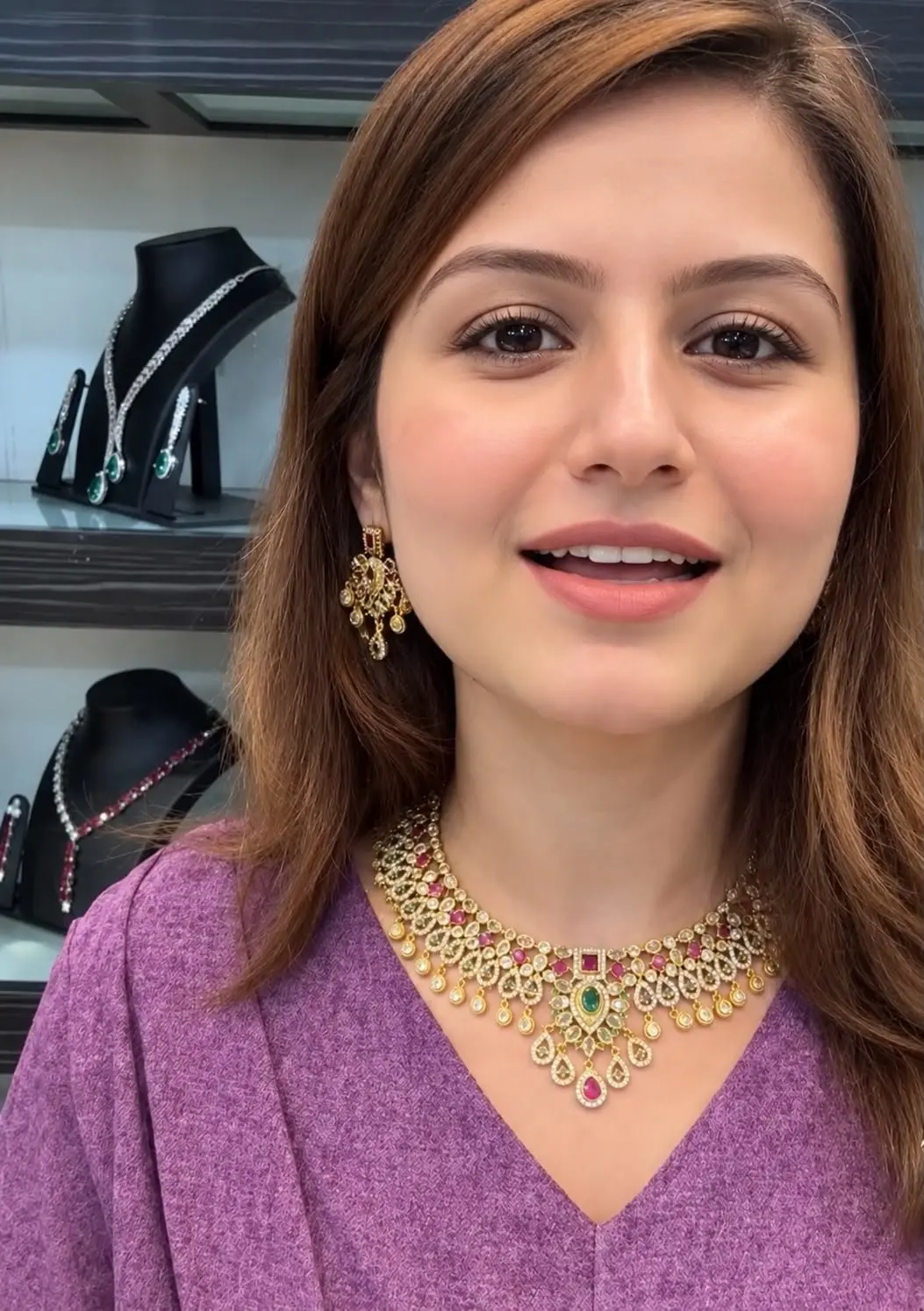AD Stoned Princess Necklace — view 1