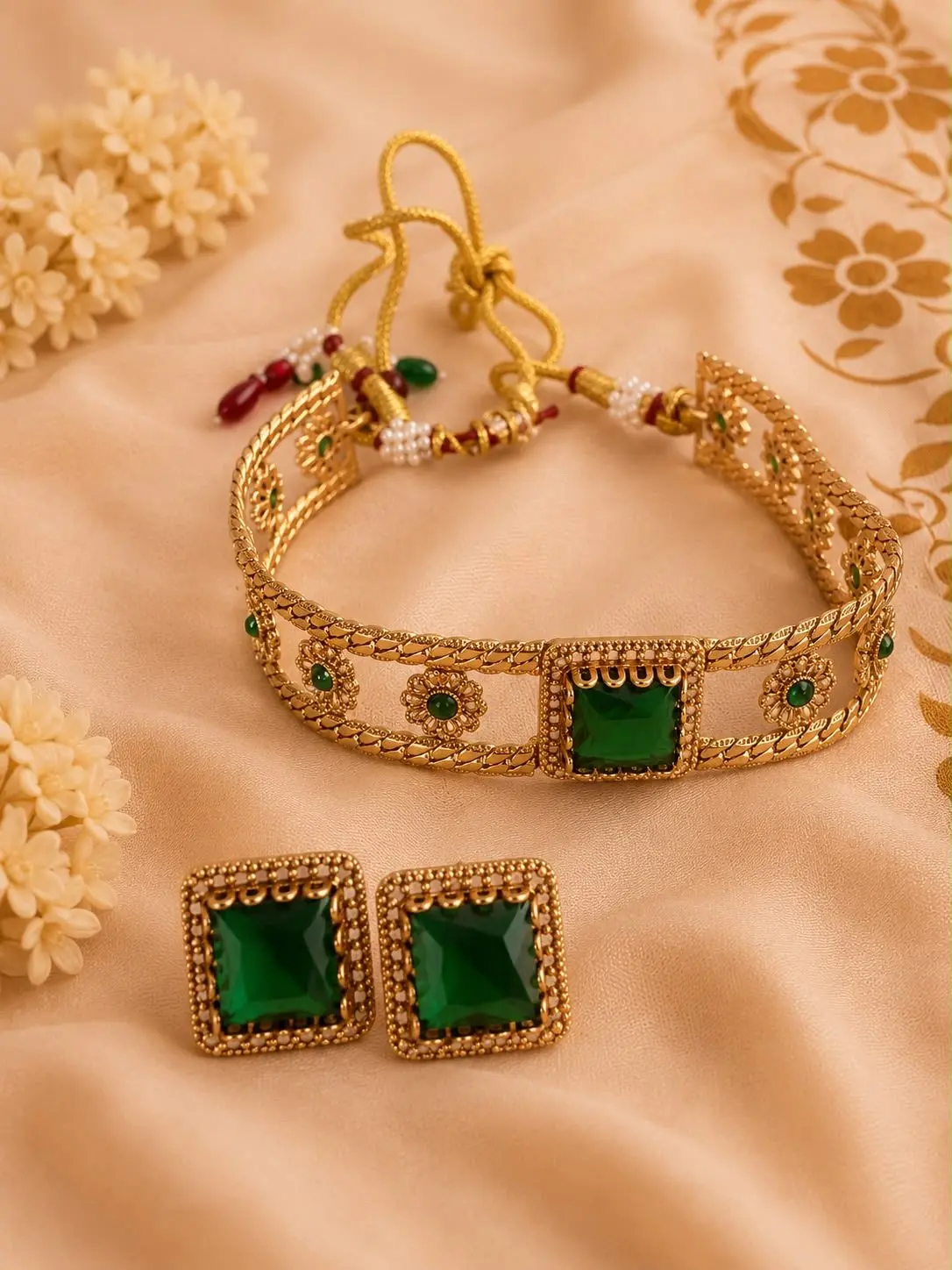 Green Stoned Choker — view 2