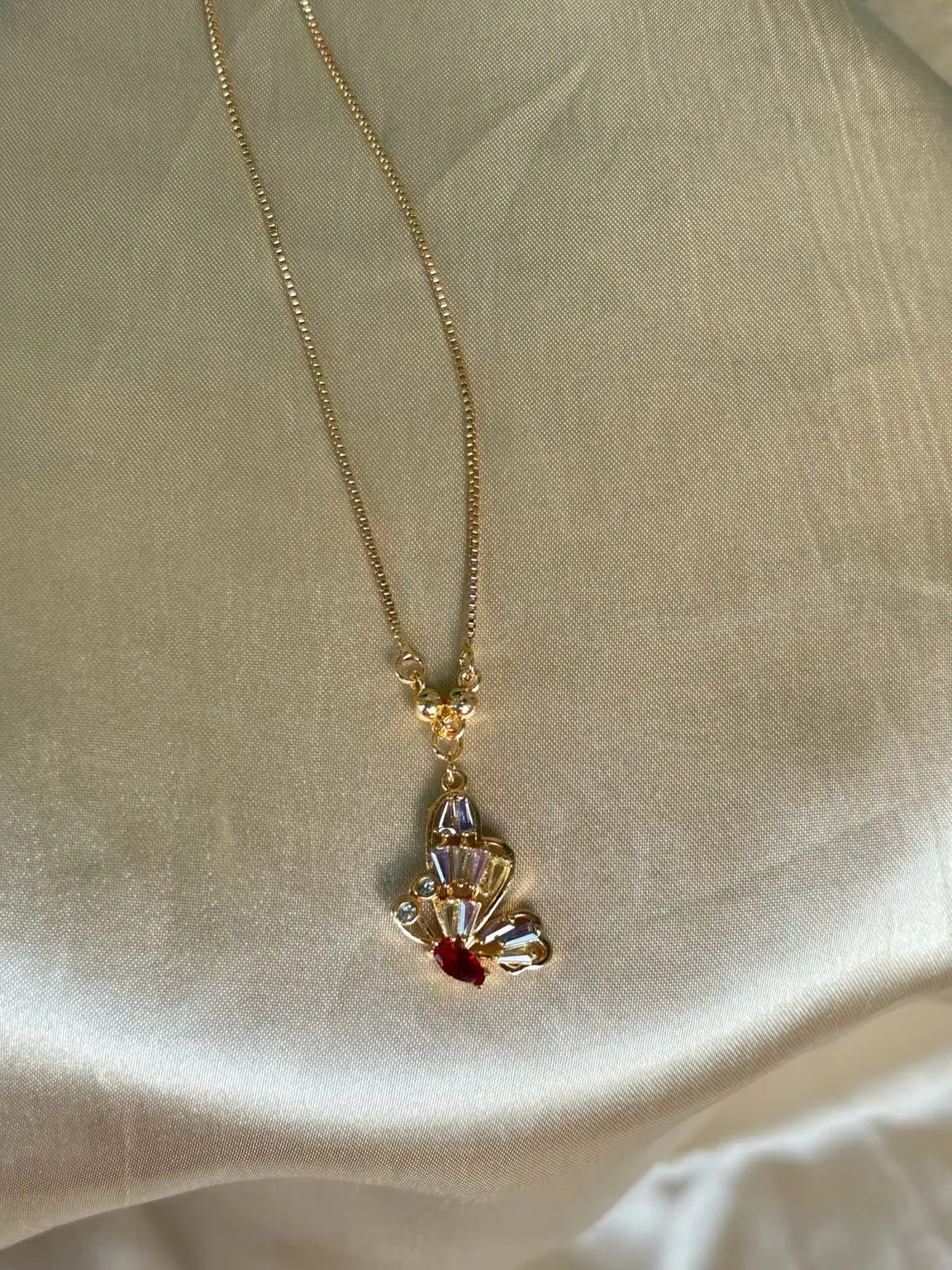 Multicolor Gemstone Pendant Necklace — view 2